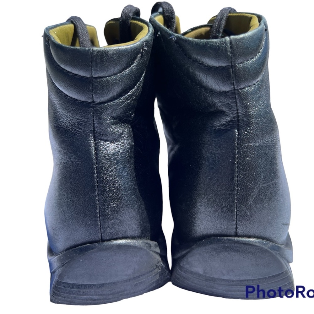Rockport Grandma Lace Up Ankle Booties Black Leather Size 7 1/2 M - Picture 3 of 9